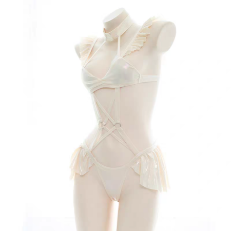 Laser sexy hollow one-piece swimsuit (3)