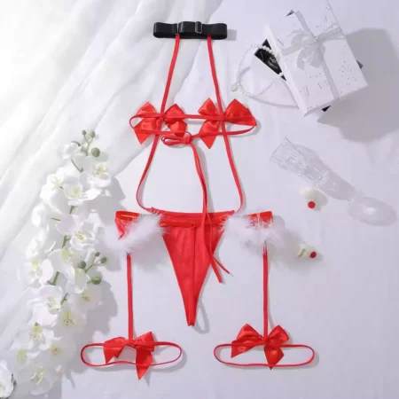 Christmas-Temptation-Bow-Knot-Bodysuit-Maid-Set